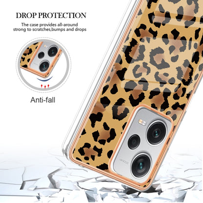 For Xiaomi Redmi Note 12 Pro+ Global Electroplating Marble Dual-side IMD Phone Case(Leopard Print) - Xiaomi Cases by buy2fix | Online Shopping UK | buy2fix