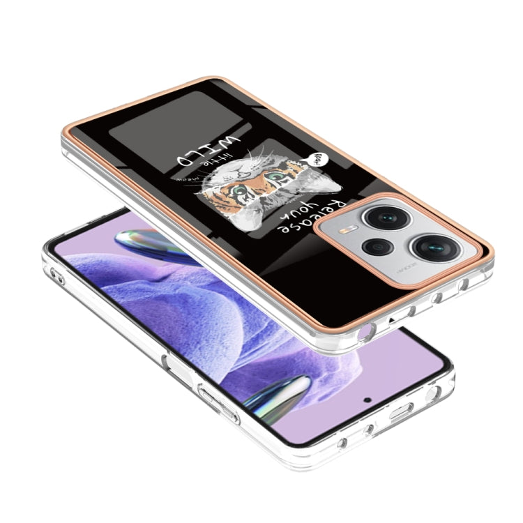 For Xiaomi Redmi Note 12 Pro+ Global Electroplating Marble Dual-side IMD Phone Case(Natural Growth) - Xiaomi Cases by buy2fix | Online Shopping UK | buy2fix