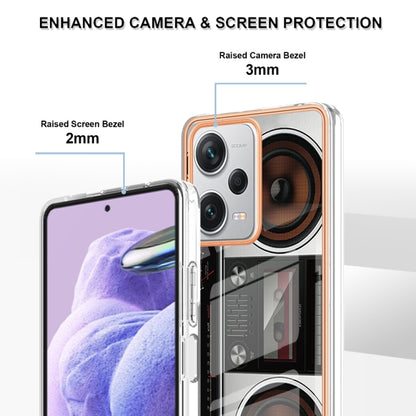 For Xiaomi Redmi Note 12 Pro+ Global Electroplating Marble Dual-side IMD Phone Case(Retro Radio) - Xiaomi Cases by buy2fix | Online Shopping UK | buy2fix