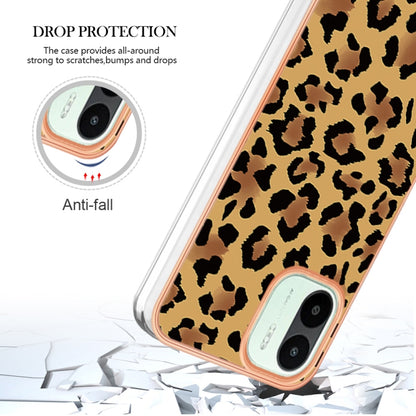 For Xiaomi Redmi A1 Electroplating Marble Dual-side IMD Phone Case(Leopard Print) - Xiaomi Cases by buy2fix | Online Shopping UK | buy2fix