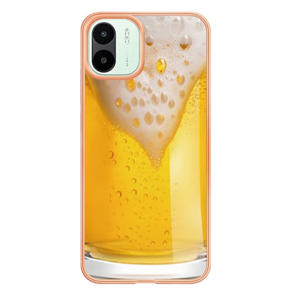 For Xiaomi Redmi A1 Electroplating Marble Dual-side IMD Phone Case(Draft Beer) - Xiaomi Cases by buy2fix | Online Shopping UK | buy2fix