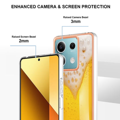 For Xiaomi Redmi Note 13 5G Electroplating Marble Dual-side IMD Phone Case(Draft Beer) - Note 13 Cases by buy2fix | Online Shopping UK | buy2fix