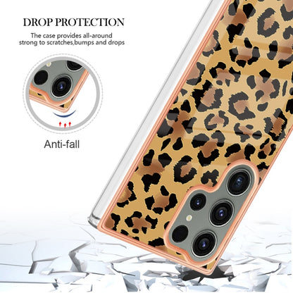 For Samsung Galaxy S23 Ultra 5G Electroplating Marble Dual-side IMD Phone Case(Leopard Print) - Galaxy S23 Ultra 5G Cases by buy2fix | Online Shopping UK | buy2fix