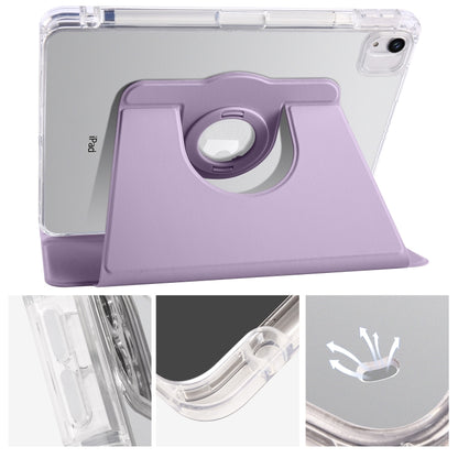 For iPad Air 11 2024 Clear Acrylic 360 Rotation Detachable Leather Tablet Case(Light Purple) - iPad Air 11 2024 Cases by buy2fix | Online Shopping UK | buy2fix