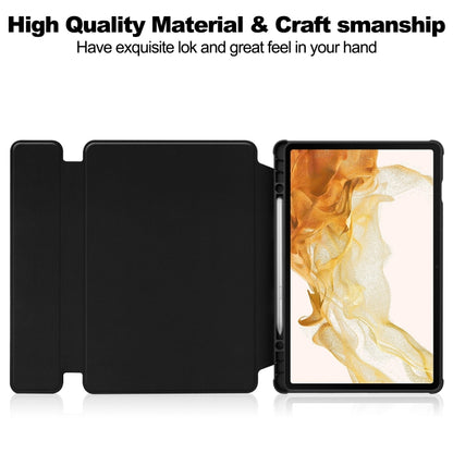 For Samsung Galaxy Tab S9+ 360 Rotation Transparent Smart Leather Case(Black) - Galaxy Tab S9+ Cases by buy2fix | Online Shopping UK | buy2fix