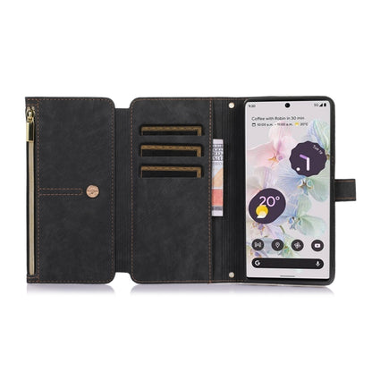 For Google Pixel 6a Dream 9-Card Wallet Zipper Bag Leather Phone Case(Black) - Google Cases by buy2fix | Online Shopping UK | buy2fix