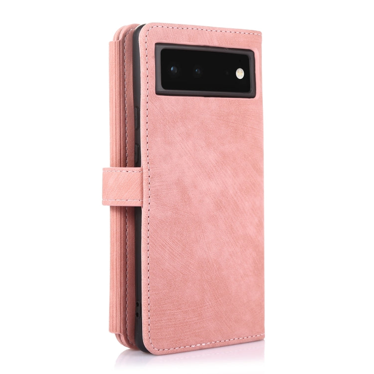 For Google Pixel 6 Dream 9-Card Wallet Zipper Bag Leather Phone Case(Pink) - Google Cases by buy2fix | Online Shopping UK | buy2fix