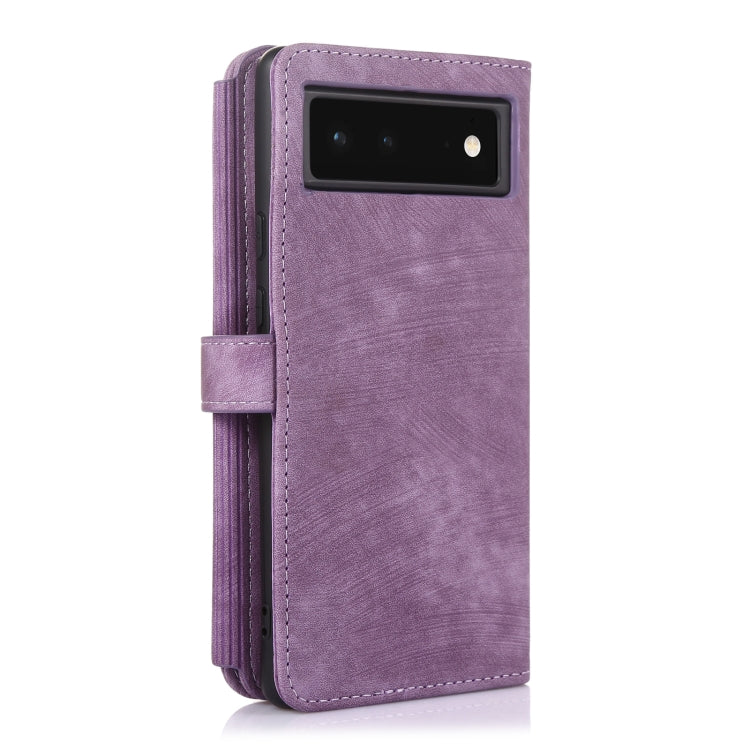 For Google Pixel 6 Dream 9-Card Wallet Zipper Bag Leather Phone Case(Purple) - Google Cases by buy2fix | Online Shopping UK | buy2fix