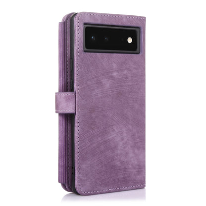 For Google Pixel 6 Dream 9-Card Wallet Zipper Bag Leather Phone Case(Purple) - Google Cases by buy2fix | Online Shopping UK | buy2fix