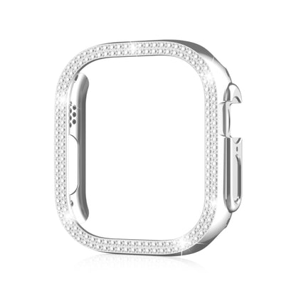 For Apple Watch Ultra 2 / Ultra 49mm Double Row Diamond Hollow PC Watch Case(Silver) - Watch Cases by buy2fix | Online Shopping UK | buy2fix