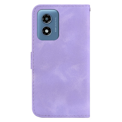 For Motorola Moto G Play 4G 2024 Seven-shaped Embossed Leather Phone Case(Purple) - Motorola Cases by buy2fix | Online Shopping UK | buy2fix