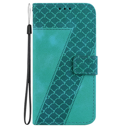 For Motorola Moto G Power 5G 2024 Seven-shaped Embossed Leather Phone Case(Green) - Motorola Cases by buy2fix | Online Shopping UK | buy2fix