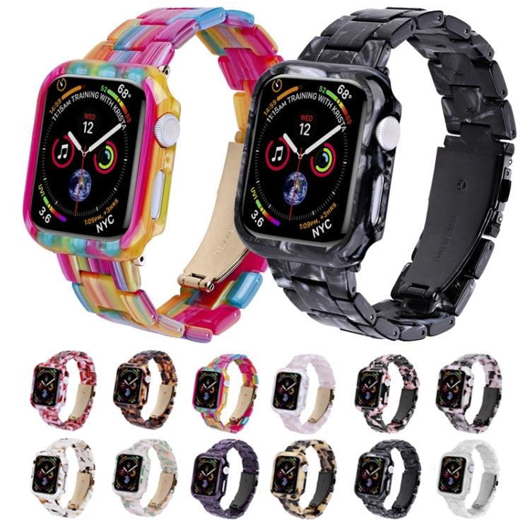 For Apple Watch Ultra 2 / Ultra 49mm Printed Resin PC Watch Band Case Kit(Tortoiseshell) - Watch Cases by buy2fix | Online Shopping UK | buy2fix