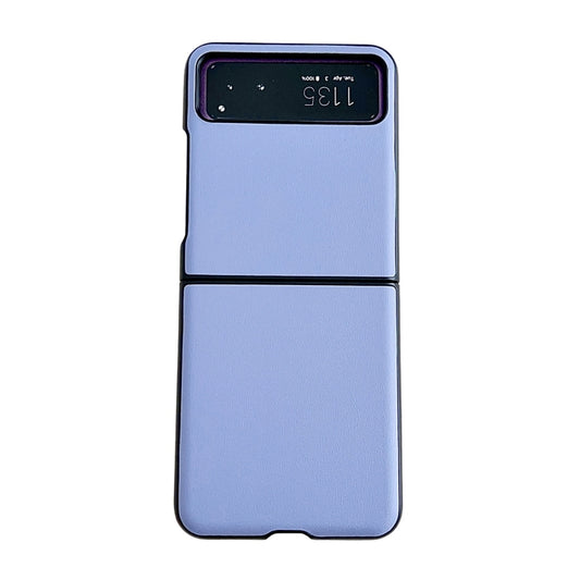 For Motorola Razr 40 Solid Color Leather Texture Phone Case(Blue) - Motorola Cases by buy2fix | Online Shopping UK | buy2fix