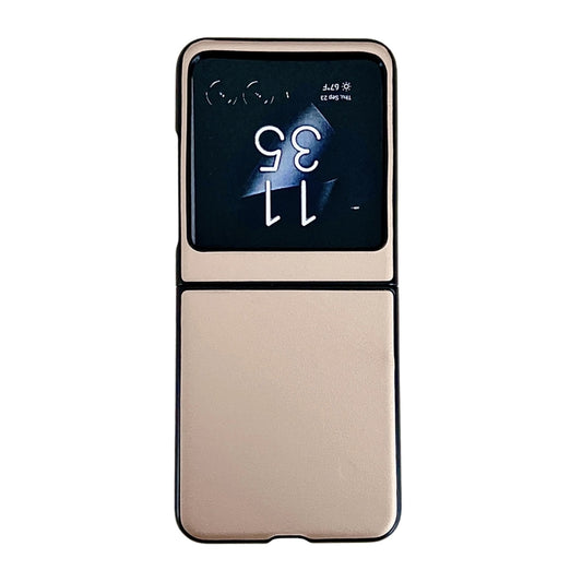 For Motorola Razr 40 Ultra Solid Color Leather Texture Phone Case(Gold) - Motorola Cases by buy2fix | Online Shopping UK | buy2fix