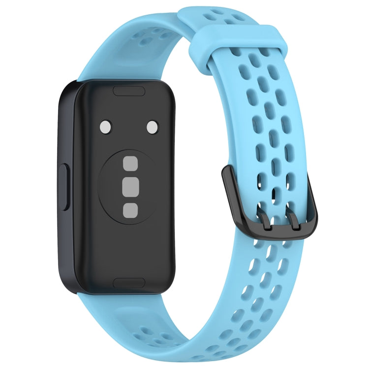 For Huawei Band 8 Solid Color Breathable Silicone Watch Band(Light Blue) - Watch Bands by buy2fix | Online Shopping UK | buy2fix