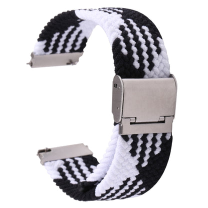 For Samsung Galaxy Watch 6 / 6 Classic Nylon Braided Metal Buckle Watch Band(Z Black White) - Watch Bands by buy2fix | Online Shopping UK | buy2fix