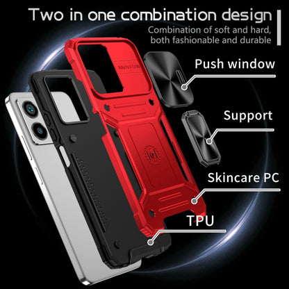 For Redmi Note 12 4G / 5G Global Camshield Robot TPU Hybrid PC Phone Case(Red) - Xiaomi Cases by buy2fix | Online Shopping UK | buy2fix