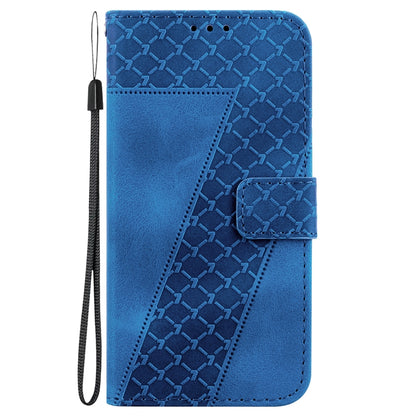 For Xiaomi Redmi K70E / Poco X6 Pro 7-shaped Embossed Leather Phone Case(Blue) - K70E Cases by buy2fix | Online Shopping UK | buy2fix