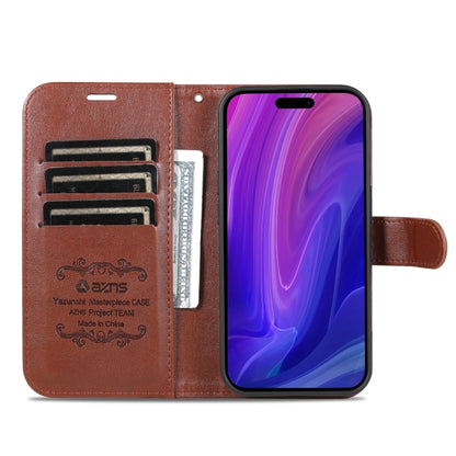 For iPhone 15 Pro Max AZNS Sheepskin Texture Flip Leather Phone Case(Brown) - iPhone 15 Pro Max Cases by AZNS | Online Shopping UK | buy2fix