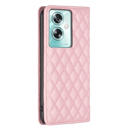 For OPPO A79 5G Diamond Lattice Magnetic Leather Flip Phone Case(Pink) - OPPO Cases by buy2fix | Online Shopping UK | buy2fix