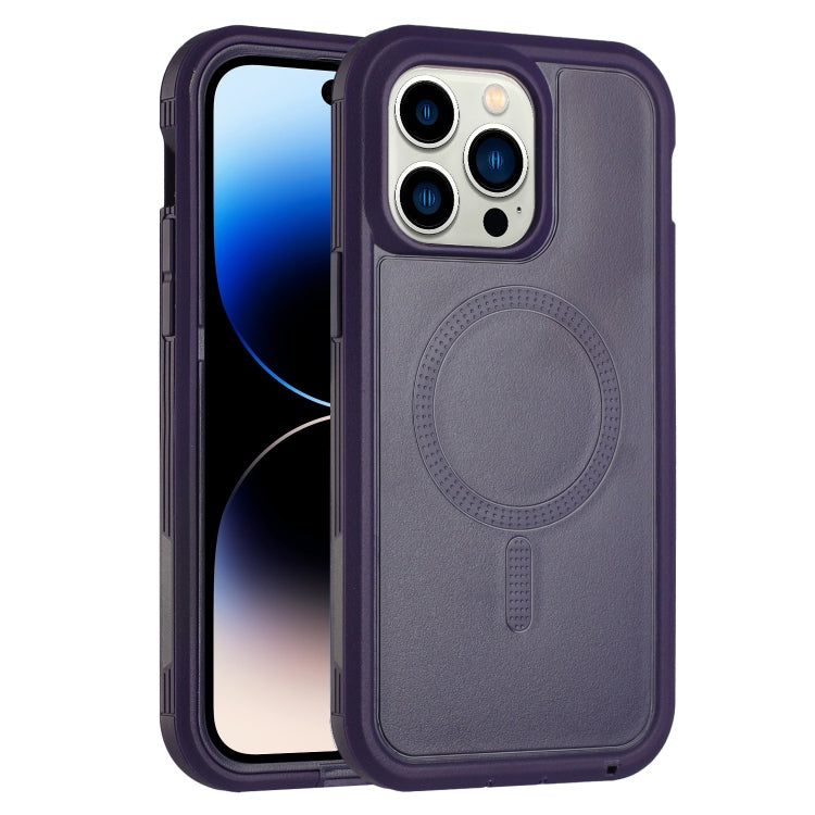 For iPhone 15 Pro Defender Series XT MagSafe Magnetic PC + TPU Shockproof Phone Case(Dark Purple) - iPhone 15 Pro Cases by buy2fix | Online Shopping UK | buy2fix