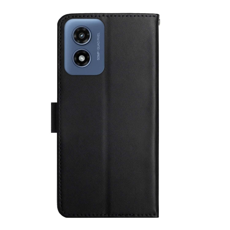 For Motorola Moto G Play 4G 2024 Genuine Leather Fingerprint-proof Horizontal Flip Phone Case(Black) - Motorola Cases by buy2fix | Online Shopping UK | buy2fix