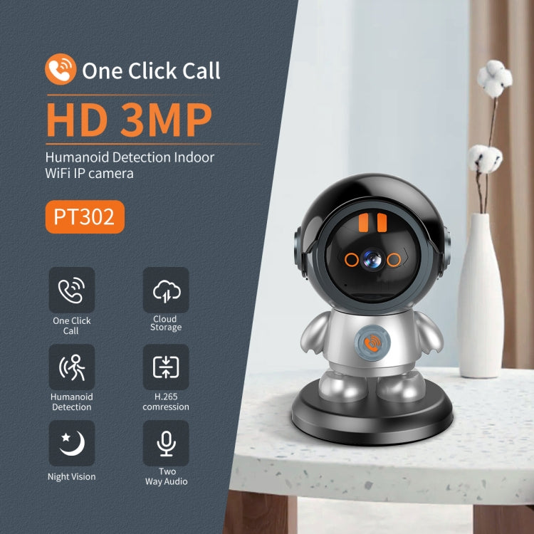 ESCAM PT302 Robot 3MP One Click Call Humanoid Detection WiFi IP Camera(US Plug) - Wireless Camera by ESCAM | Online Shopping UK | buy2fix