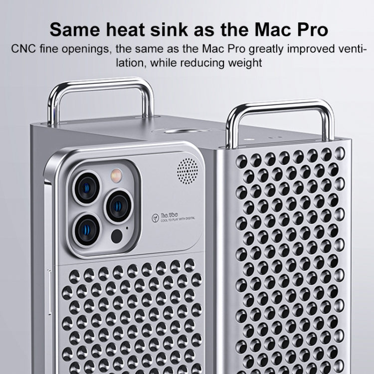 For iPhone 15 Pro Aromatherapy Aluminum Alloy Cooling Phone Case(Grey) - iPhone 15 Pro Cases by buy2fix | Online Shopping UK | buy2fix