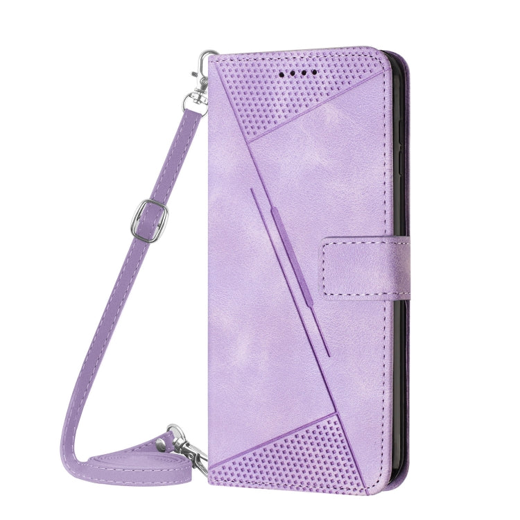 For Motorola Moto G Power 5G 2024 Dream Triangle Leather Phone Case with Lanyard(Purple) - Motorola Cases by buy2fix | Online Shopping UK | buy2fix