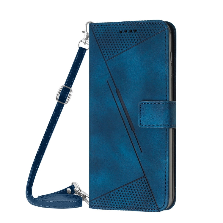 For Motorola Moto G Stylus 5G 2024 Dream Triangle Leather Phone Case with Lanyard(Blue) - Motorola Cases by buy2fix | Online Shopping UK | buy2fix