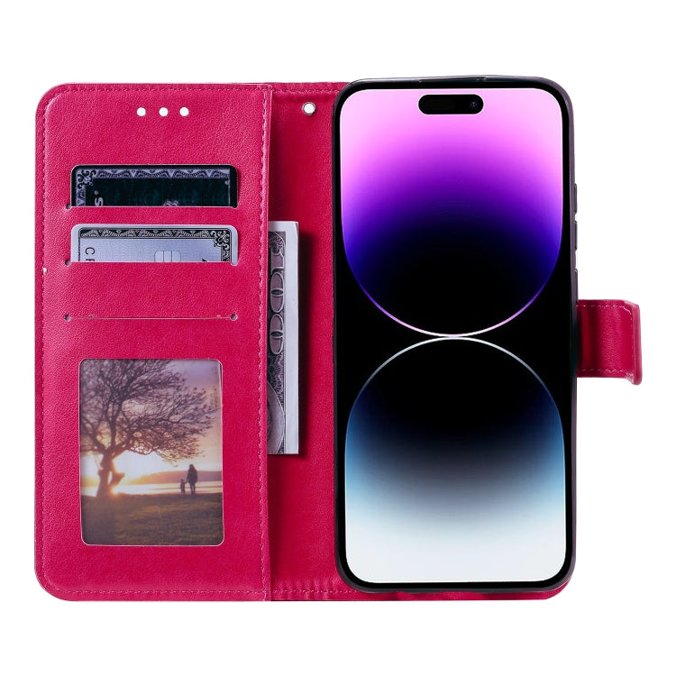 For iPhone 16 Pro Totem Flower Embossed Leather Phone Case(Red) - iPhone 16 Pro Cases by buy2fix | Online Shopping UK | buy2fix