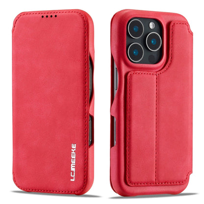 For iPhone 16 Pro Max LC.IMEEKE Hon Ancient Series Flip Leather Phone Case(Red) - iPhone 16 Pro Max Cases by LC.IMEEKE | Online Shopping UK | buy2fix