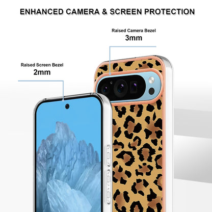 For Google Pixel 9 / 9 Pro Electroplating Dual-side IMD Phone Case(Leopard Print) - Google Cases by buy2fix | Online Shopping UK | buy2fix