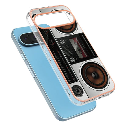 For Google Pixel 9 / 9 Pro Electroplating Dual-side IMD Phone Case(Retro Radio) - Google Cases by buy2fix | Online Shopping UK | buy2fix