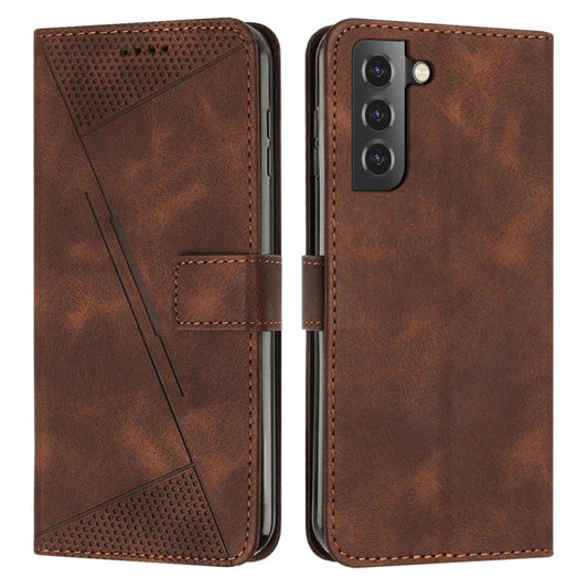 For Samsung Galaxy S22 5G Dream Triangle Leather Phone Case with Long Lanyard(Brown) - Galaxy S22 5G Cases by buy2fix | Online Shopping UK | buy2fix