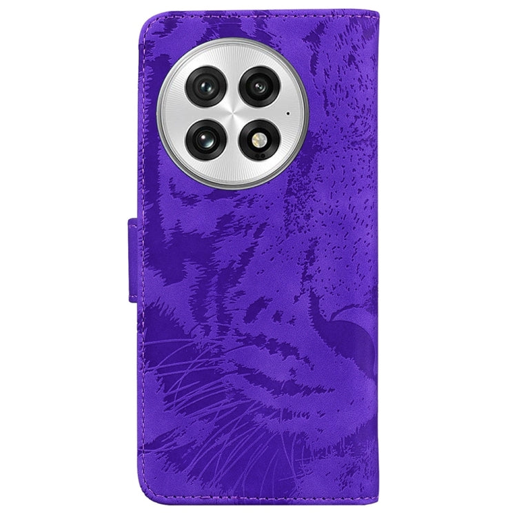 For OnePlus 13 Tiger Embossing Pattern Flip Leather Phone Case(Purple) - OnePlus Cases by buy2fix | Online Shopping UK | buy2fix