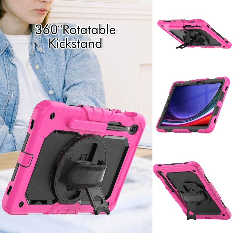 For Samsung Galaxy Tab S9 / S8 / S7 Silicone + PC Tablet Case(Rose Red+Black) - Galaxy Tab S9 Cases by buy2fix | Online Shopping UK | buy2fix