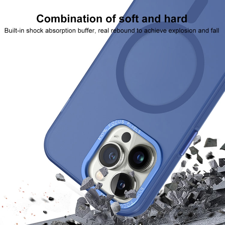 For iPhone 15 MagSafe Frosted Translucent Mist Phone Case(Royal Blue) - iPhone 15 Cases by buy2fix | Online Shopping UK | buy2fix