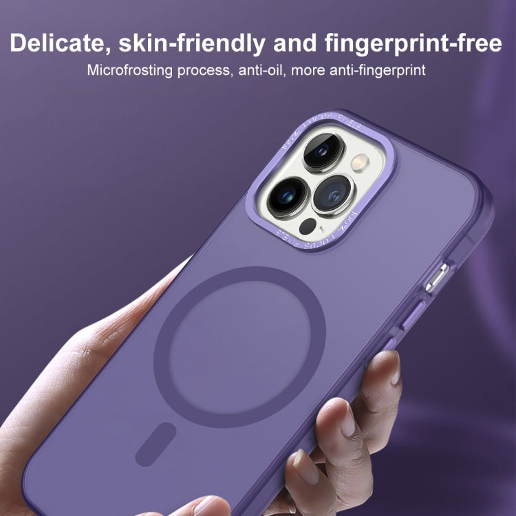 For iPhone 13 Pro MagSafe Frosted Translucent Mist Phone Case(Dark Purple) - iPhone 13 Pro Cases by buy2fix | Online Shopping UK | buy2fix