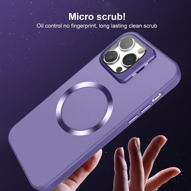 For iPhone 11 Pro Skin Feel CD Texture MagSafe Lens Holder Phone Case(Dark Purple) - iPhone 11 Pro Cases by buy2fix | Online Shopping UK | buy2fix