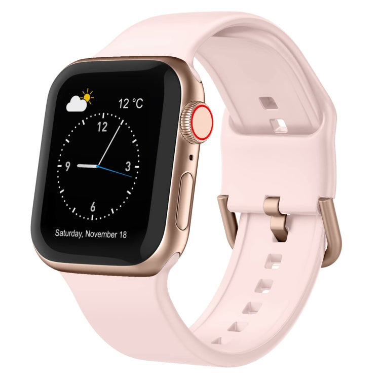 For Apple Watch Series 7 41mm Pin Buckle Silicone Watch Band(Pink Sand) - Watch Bands by buy2fix | Online Shopping UK | buy2fix