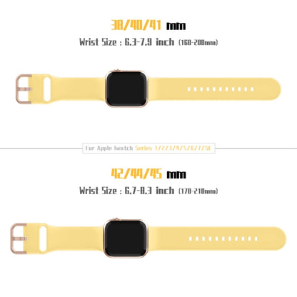 For Apple Watch Series 7 41mm Pin Buckle Silicone Watch Band(Yellow) - Watch Bands by buy2fix | Online Shopping UK | buy2fix