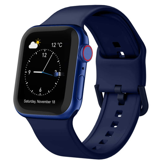 For Apple Watch SE 40mm Pin Buckle Silicone Watch Band(Midnight Blue) - Watch Bands by buy2fix | Online Shopping UK | buy2fix