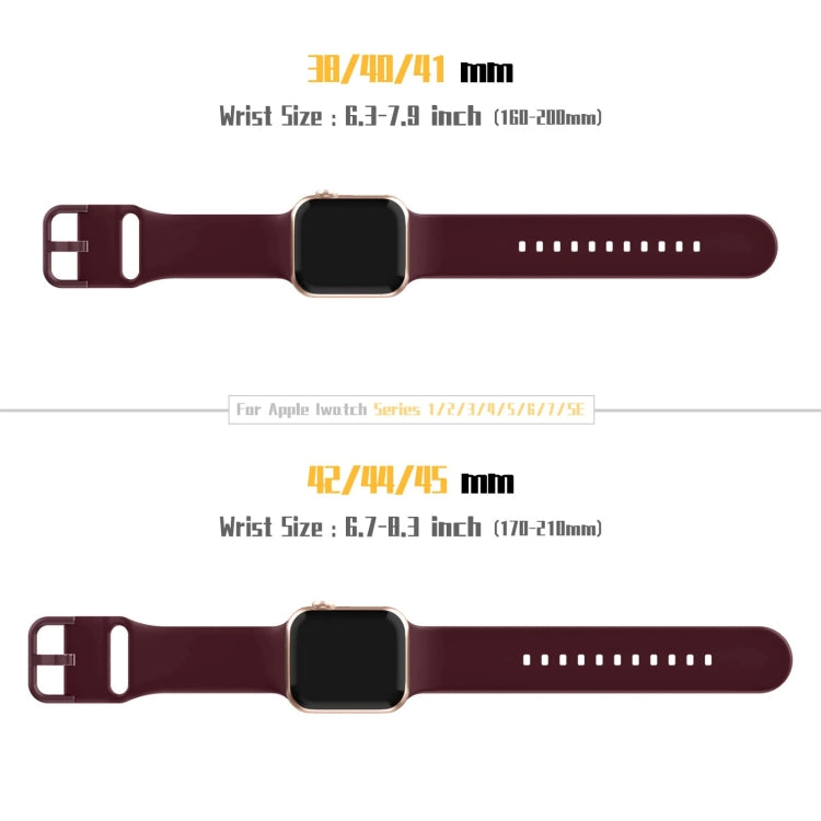 For Apple Watch 5 44mm Pin Buckle Silicone Watch Band(Wine Red) - Watch Bands by buy2fix | Online Shopping UK | buy2fix