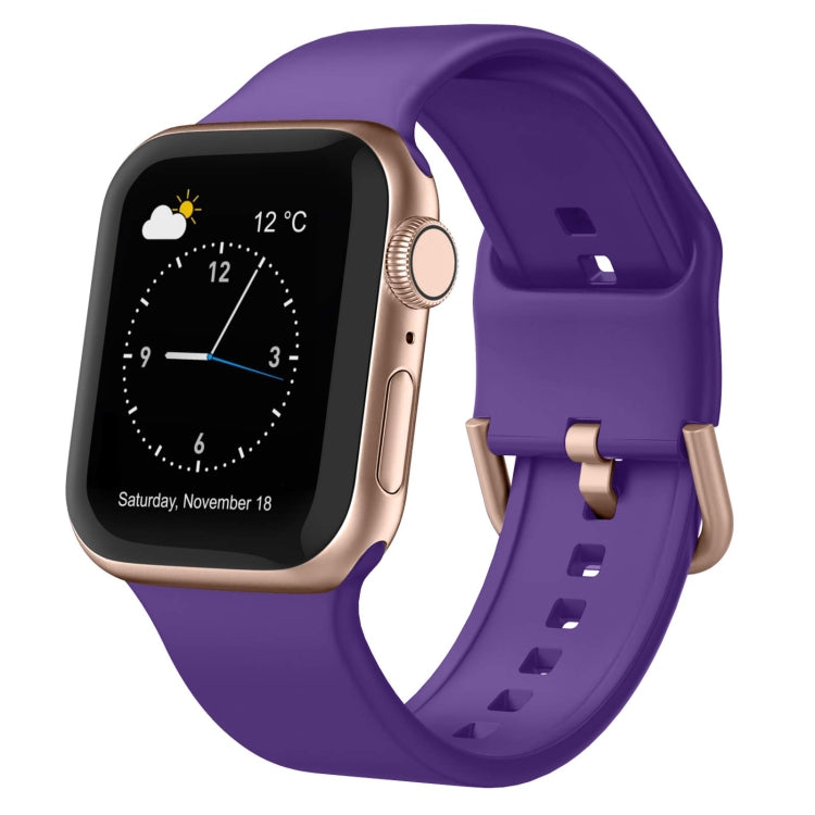 For Apple Watch Series 4 44mm Pin Buckle Silicone Watch Band(Purple) - Watch Bands by buy2fix | Online Shopping UK | buy2fix