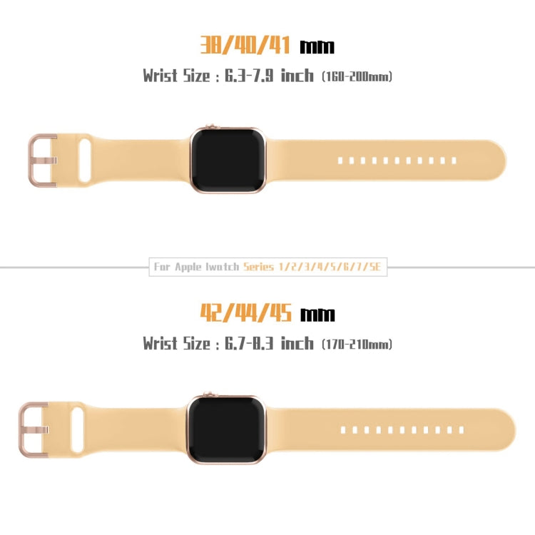 For Apple Watch Series 3 38mm Pin Buckle Silicone Watch Band(Light Orange) - Watch Bands by buy2fix | Online Shopping UK | buy2fix