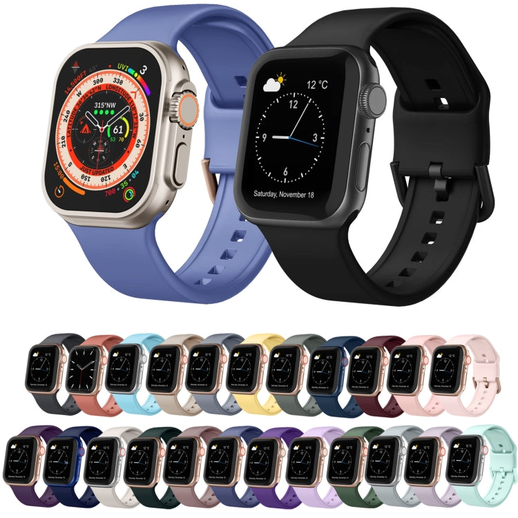 For Apple Watch Series 7 45mm Pin Buckle Silicone Watch Band(Purple) - Watch Bands by buy2fix | Online Shopping UK | buy2fix