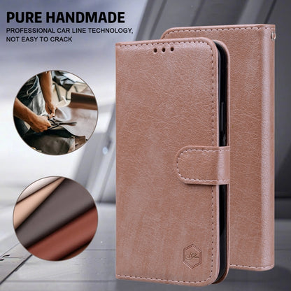 For Google Pixel 9 Pro XL Skin Feeling Oil Leather Texture PU + TPU Phone Case(Champagne) - Google Cases by buy2fix | Online Shopping UK | buy2fix