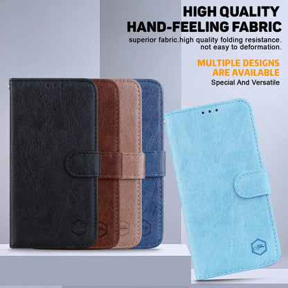 For iPhone 16 Plus Skin Feeling Oil Leather Texture PU + TPU Phone Case(Light Blue) - iPhone 16 Plus Cases by buy2fix | Online Shopping UK | buy2fix